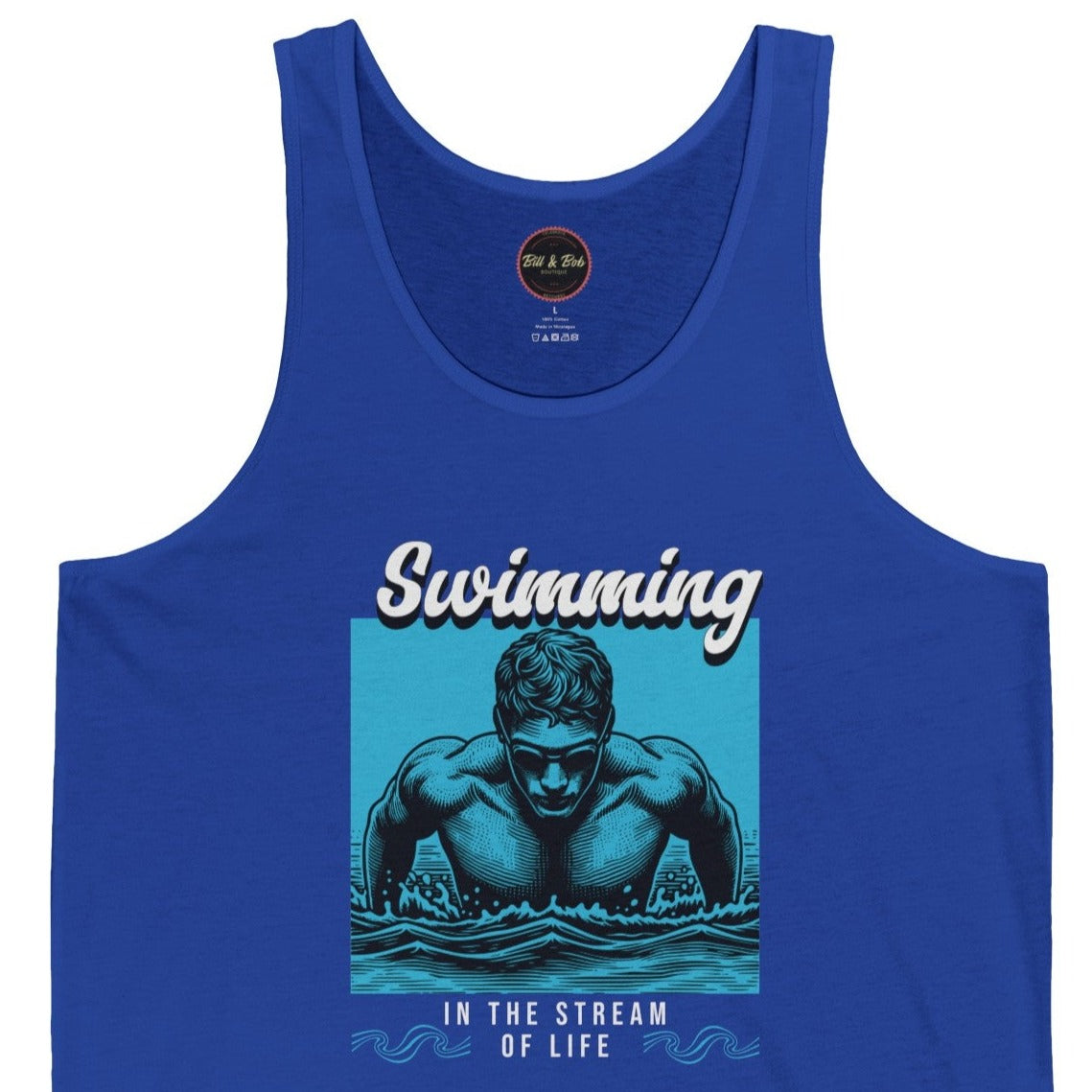 Swimming in the Stream of Life Unisex Jersey Tank