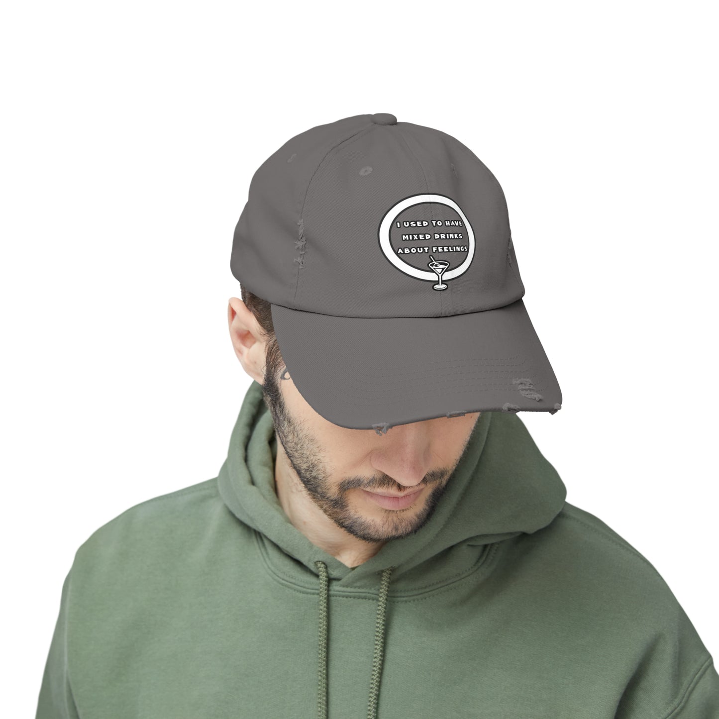 Mixed Drinks About Feelings Unisex Distressed Cap