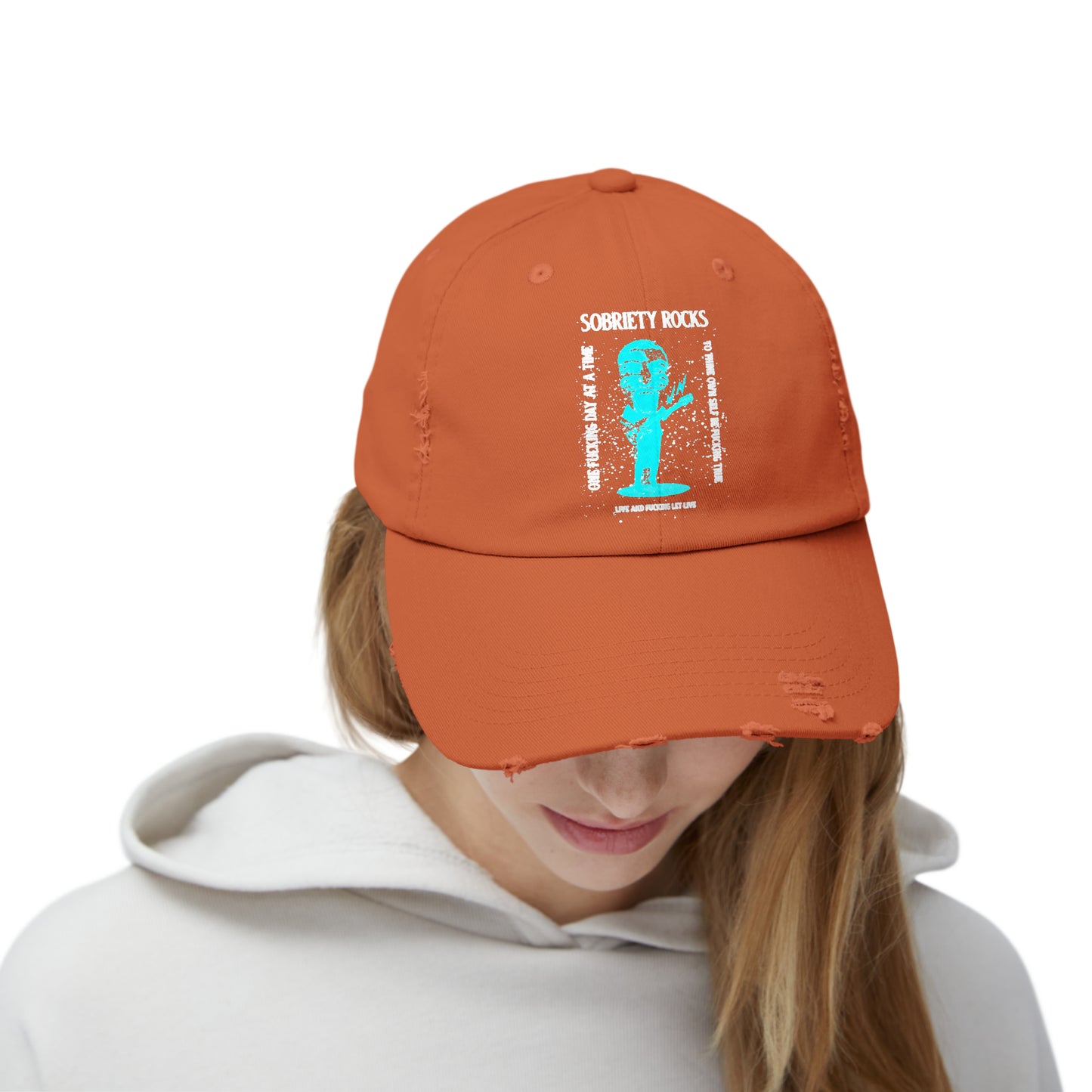 Sobriety Rocks Unisex Distressed Cap