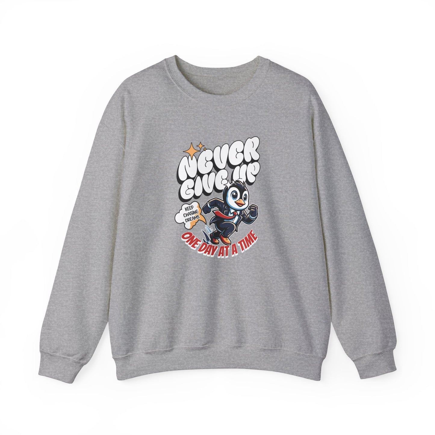 Never Give Up Unisex Heavy Blend™ Crewneck Sweatshirt