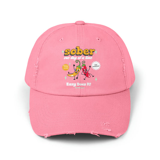 Silly Sober Unisex Distressed Cap