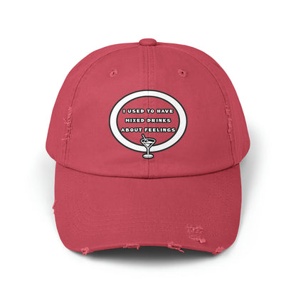 Mixed Drinks About Feelings Unisex Distressed Cap