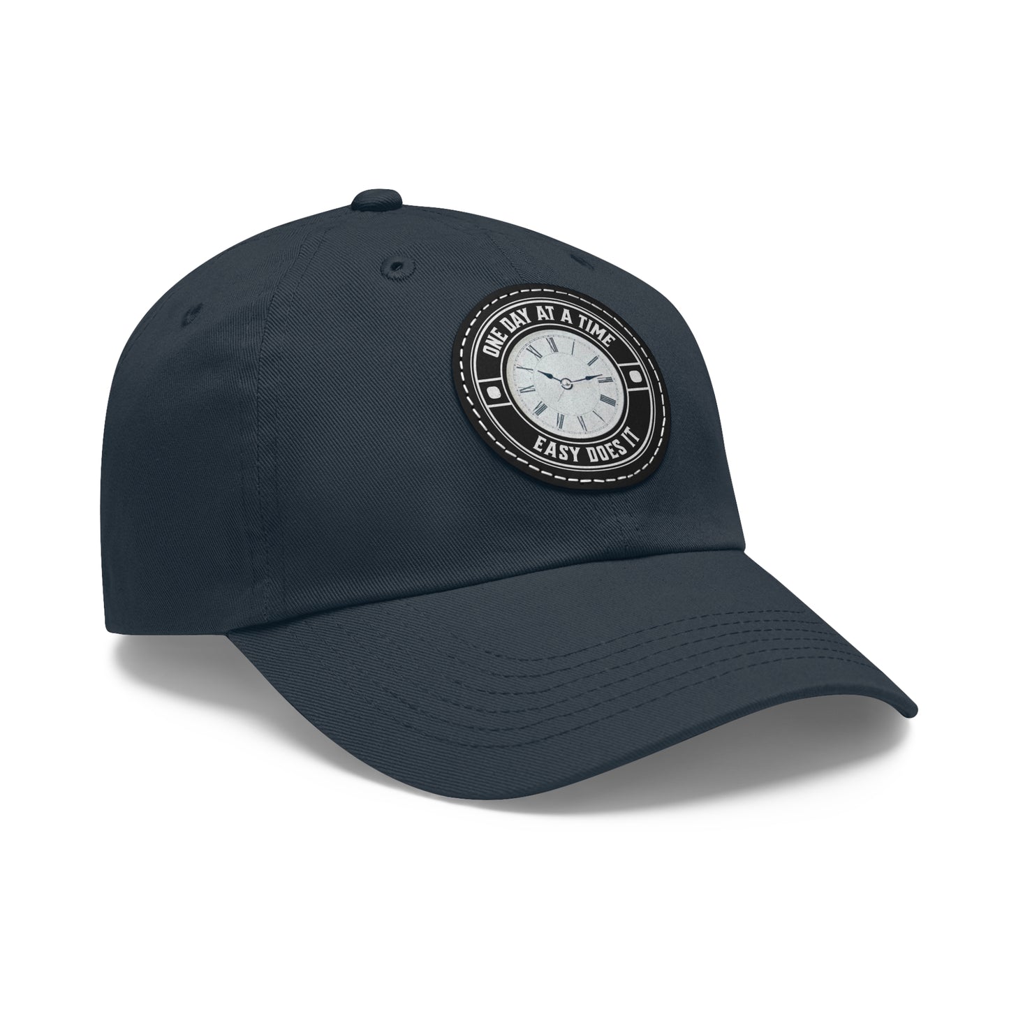 One Day Easy Does It Dad Hat with Leather Patch (Round)