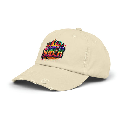 Sober Unisex Distressed Cap