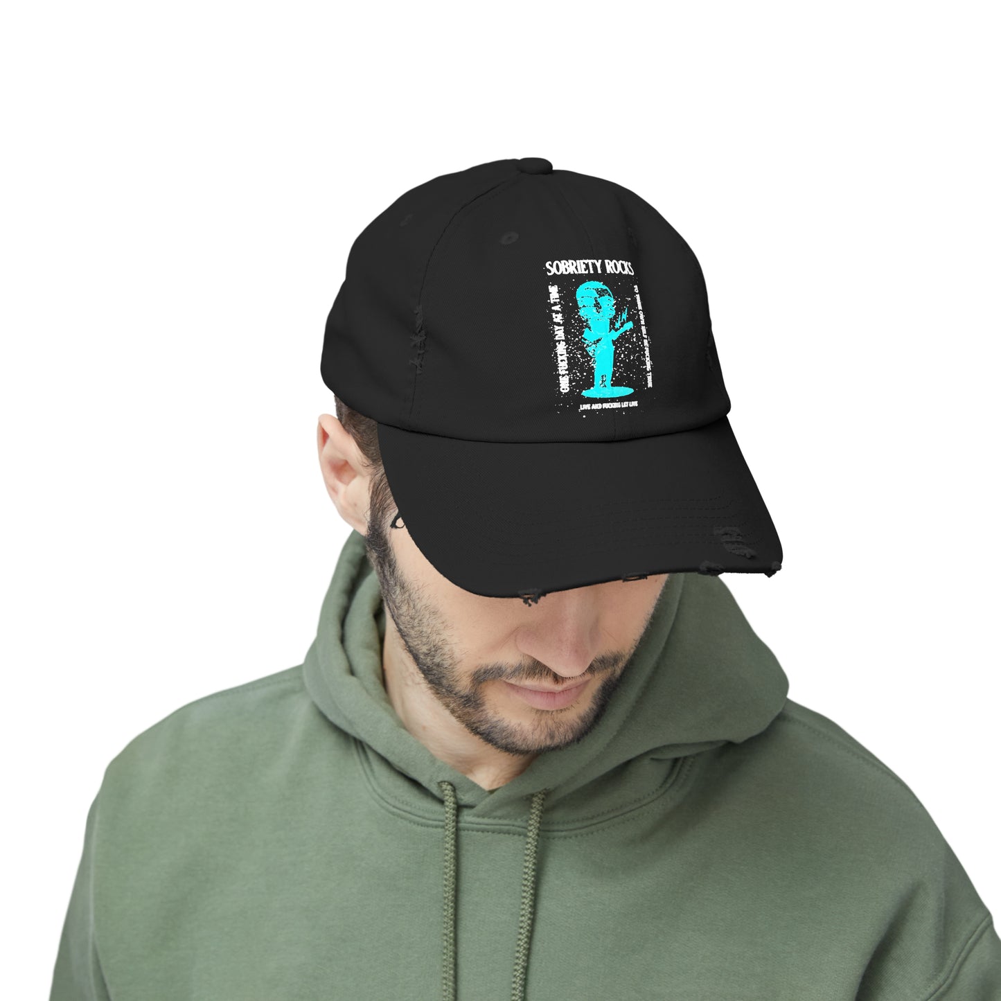 Sobriety Rocks Unisex Distressed Cap