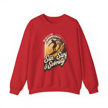 Sun Surf and Sobriety Unisex Heavy Blend™ Crewneck Sweatshirt