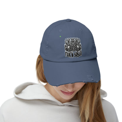 Fuk'n Sober Unisex Distressed Cap