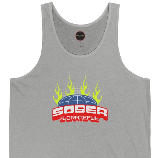 Sober and Grateful Unisex Jersey Tank