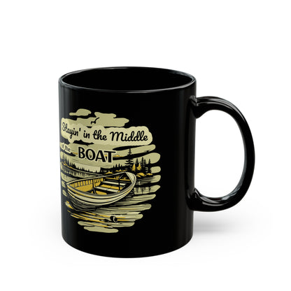 Middle of the Boat Black Mug (11oz, 15oz)