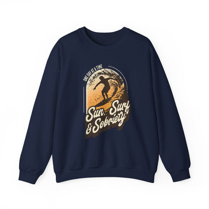 Sun Surf and Sobriety Unisex Heavy Blend™ Crewneck Sweatshirt