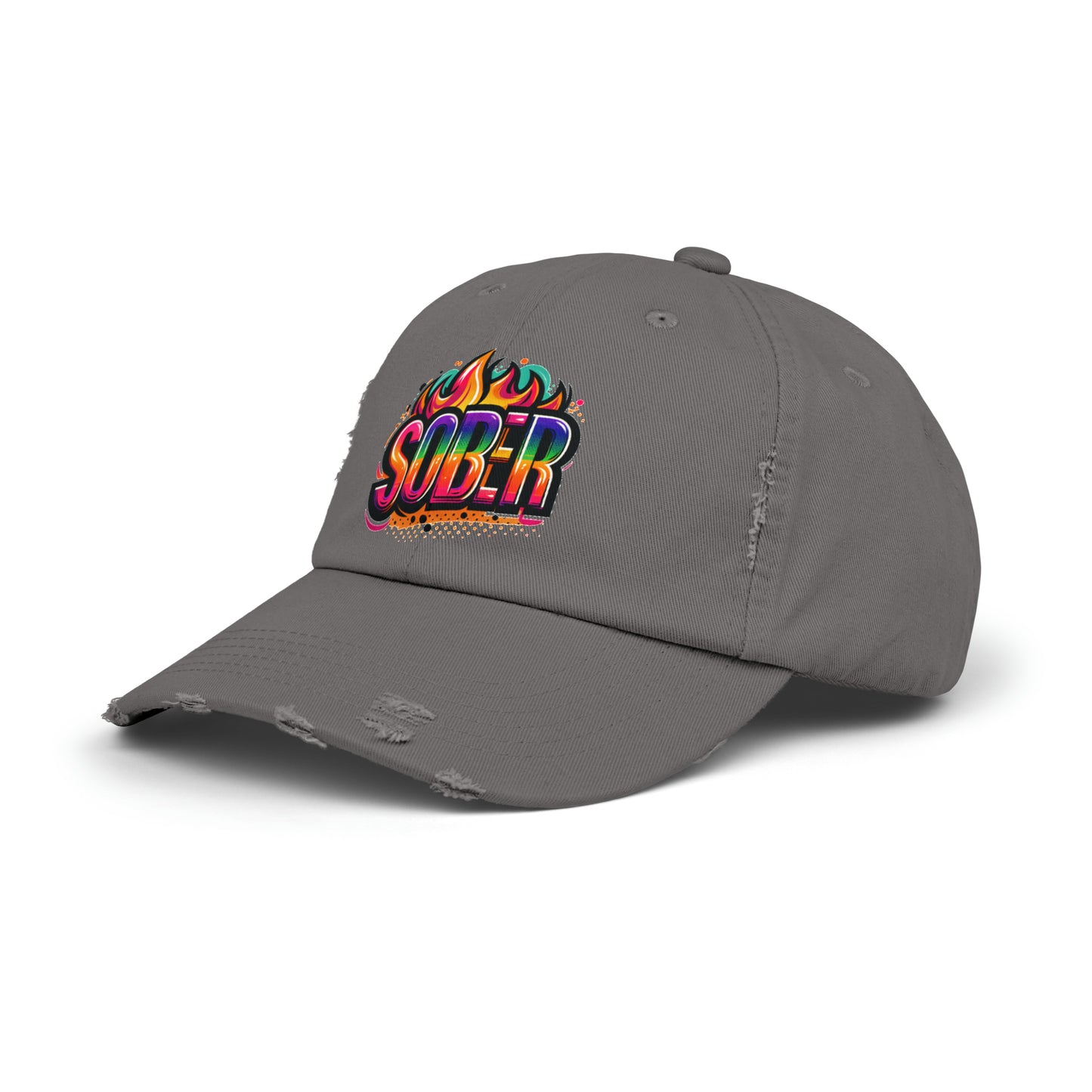 Sober Unisex Distressed Cap