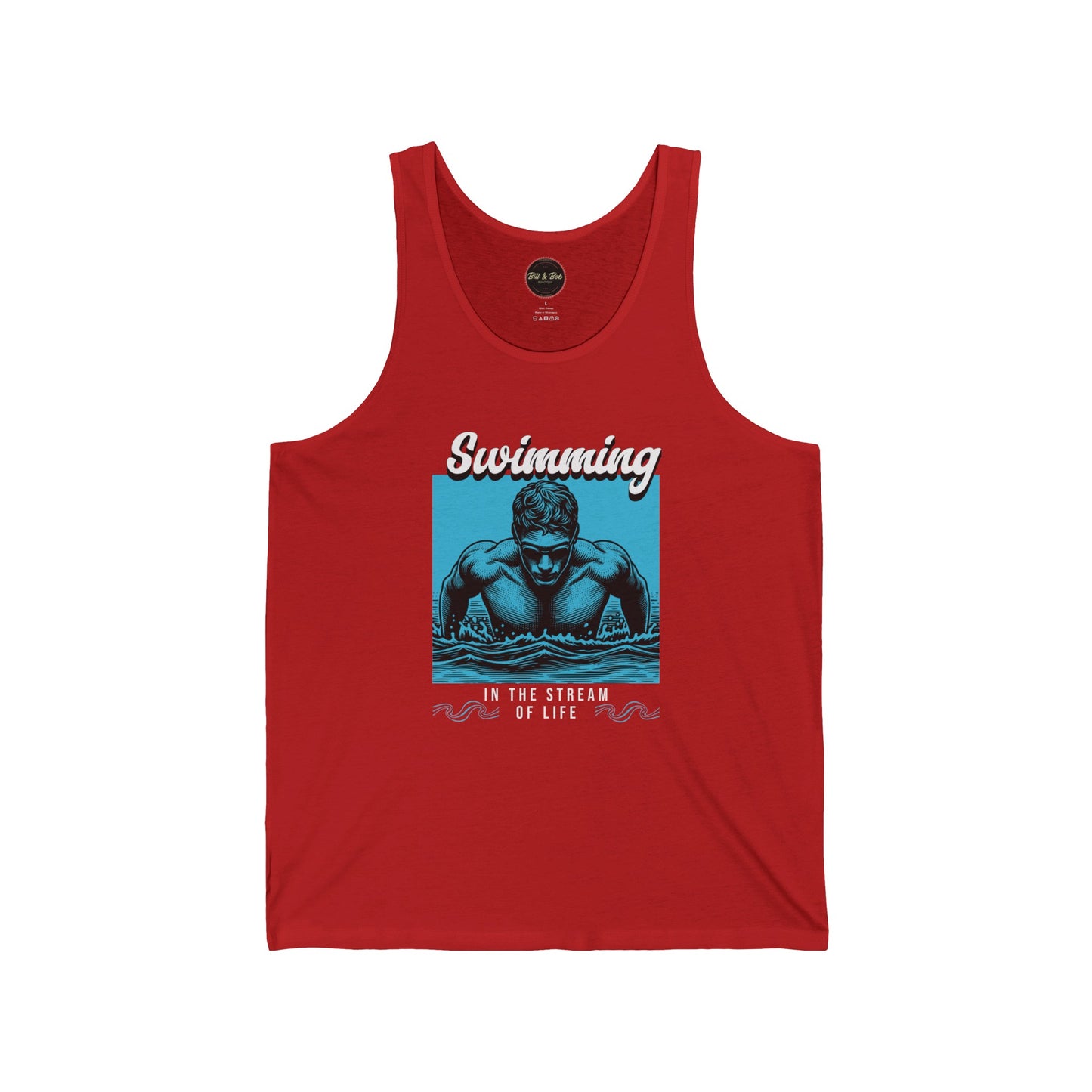 Swimming in the Stream of Life Unisex Jersey Tank