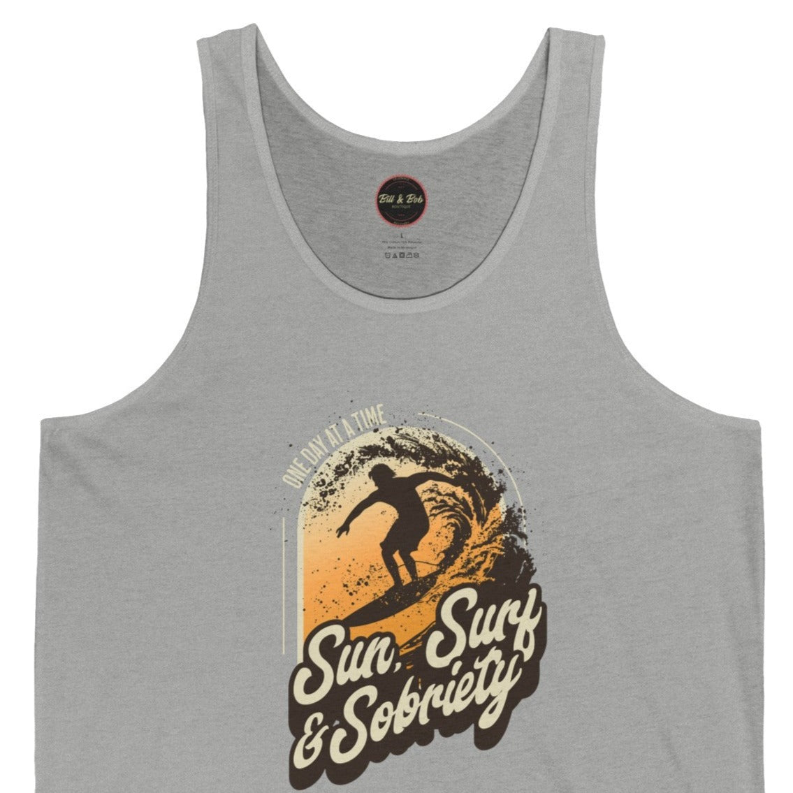 Sun Surf and Sobriety Unisex Jersey Tank