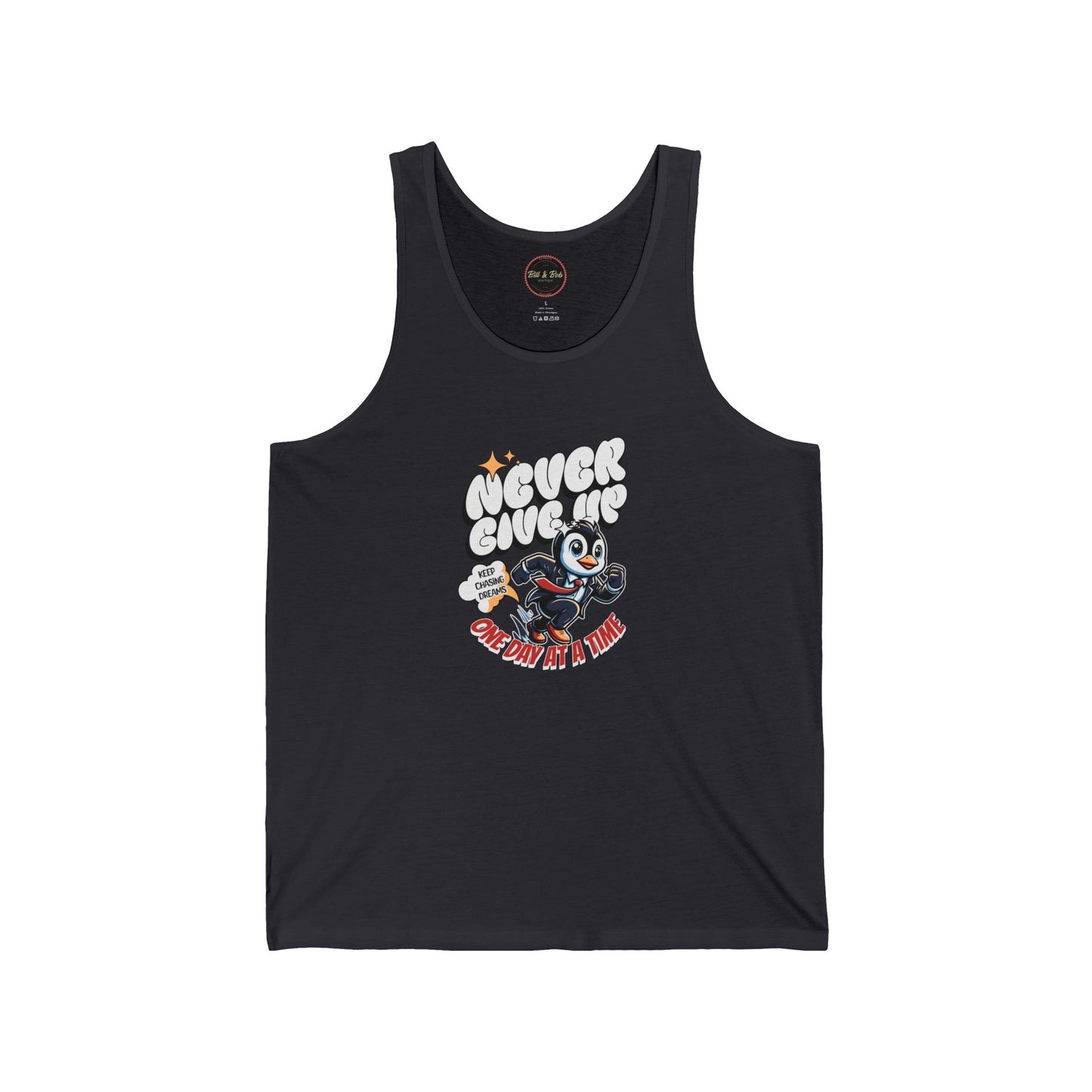 Never Give Up Unisex Jersey Tank