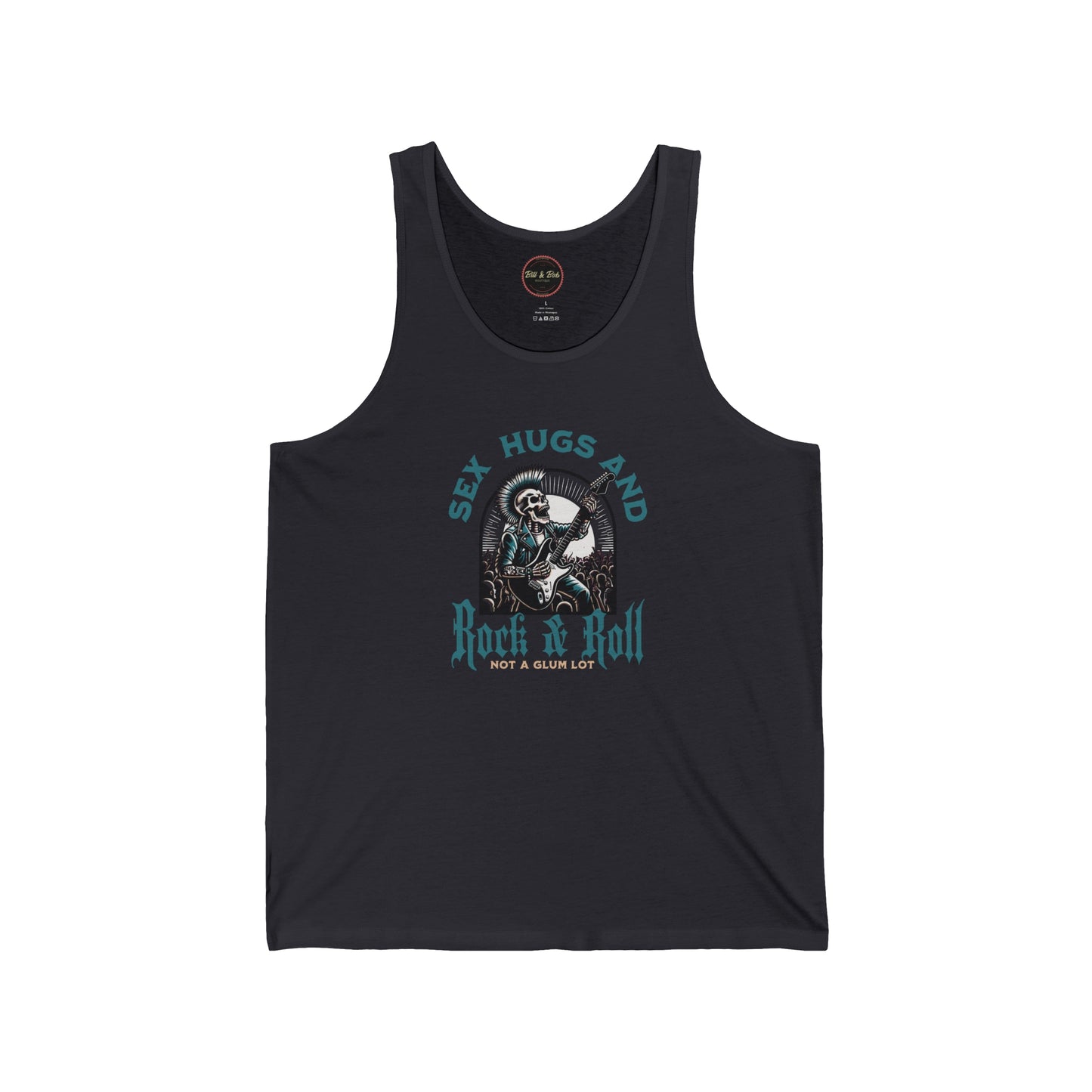 Sex Hugs and Rock and Roll Unisex Jersey Tank