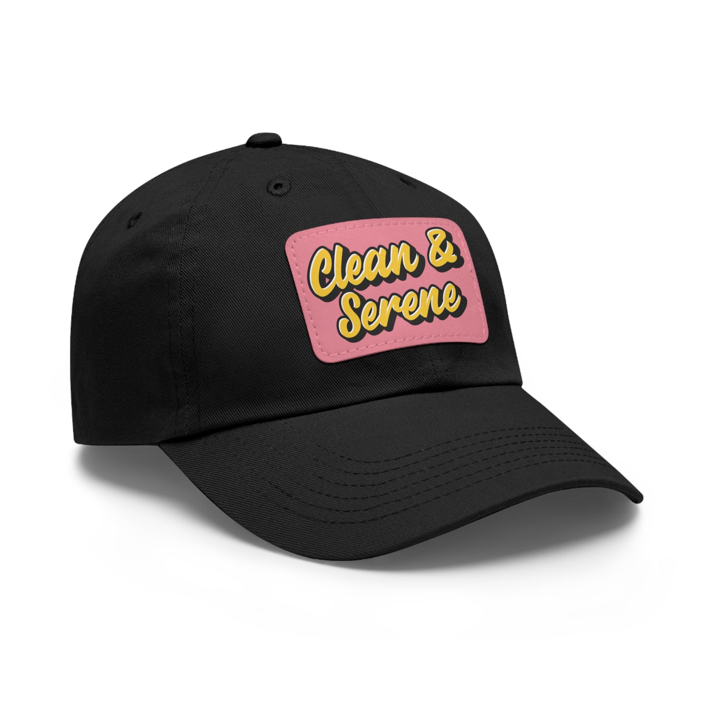 Clean and Serene Dad Hat with Leather Patch (Rectangle)