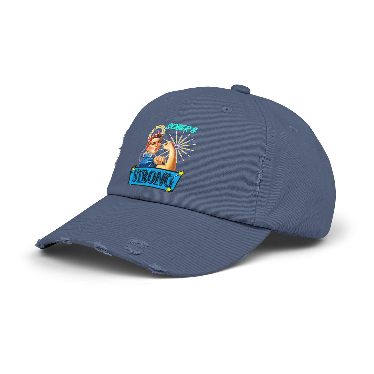 Sober and Strong Vintage Unisex Distressed Cap