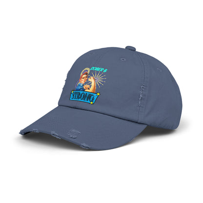 Sober and Strong Vintage Unisex Distressed Cap