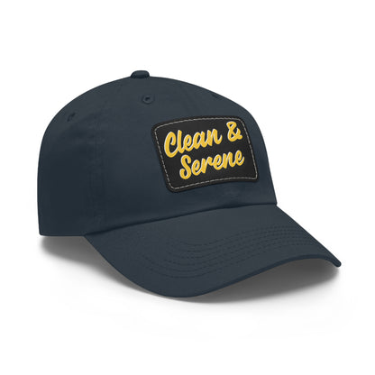 Clean and Serene Dad Hat with Leather Patch (Rectangle)