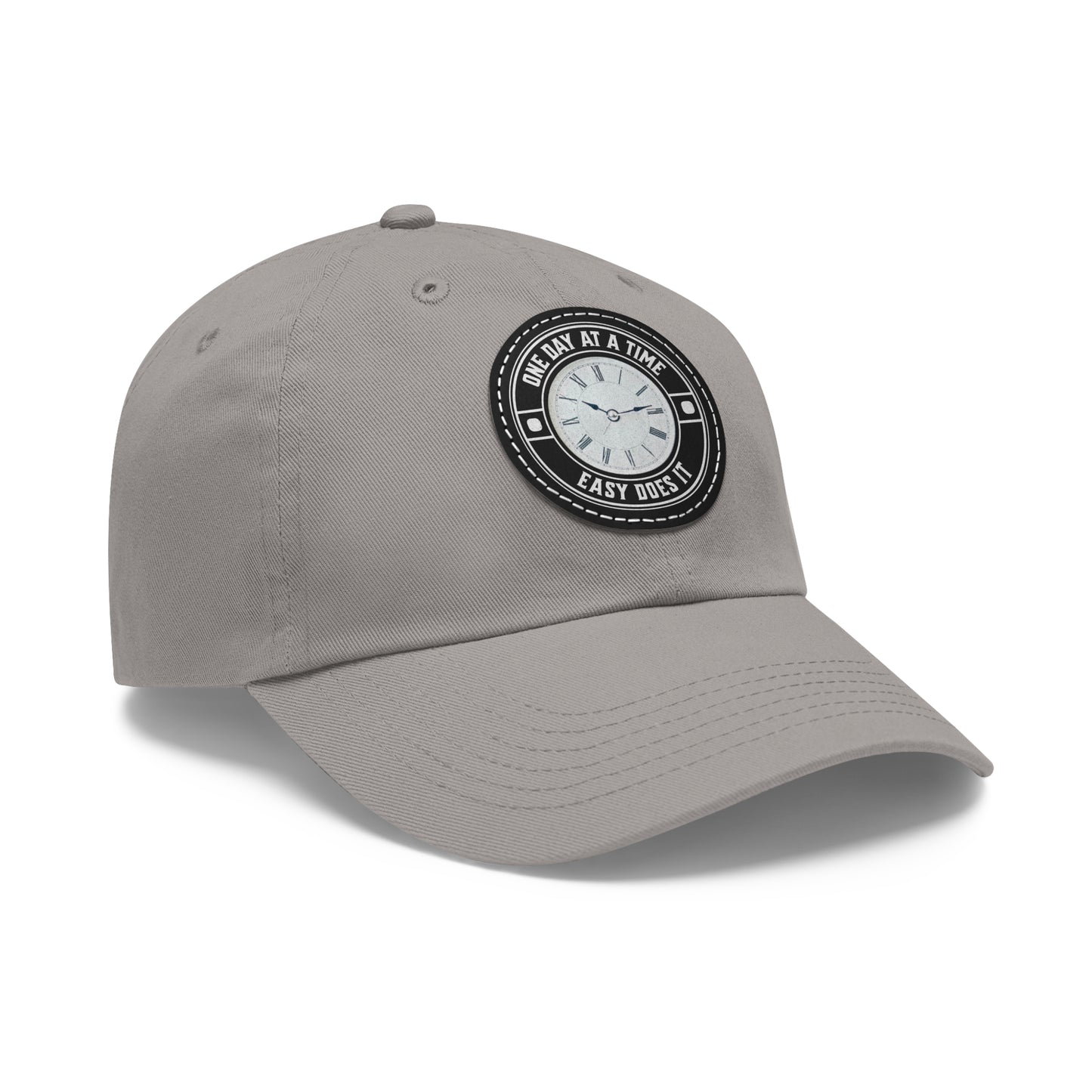 One Day Easy Does It Dad Hat with Leather Patch (Round)