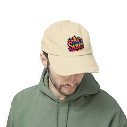 Sober Unisex Distressed Cap