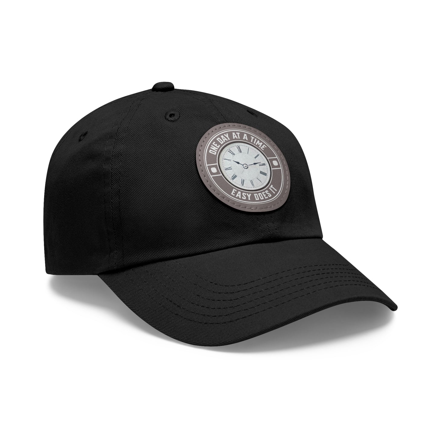 One Day Easy Does It Dad Hat with Leather Patch (Round)