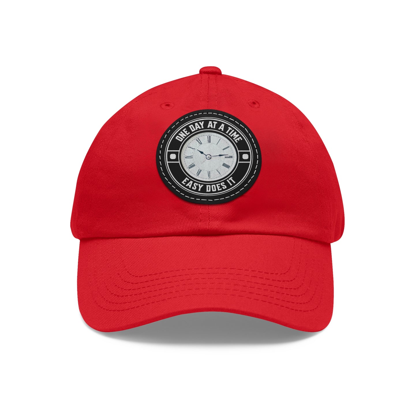 One Day Easy Does It Dad Hat with Leather Patch (Round)