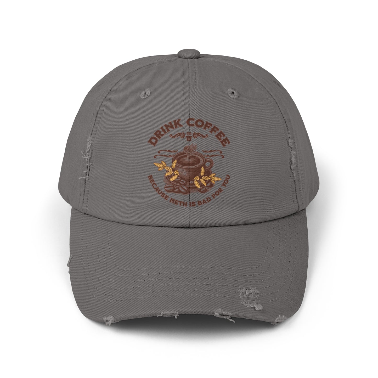 Coffee Unisex Distressed Cap