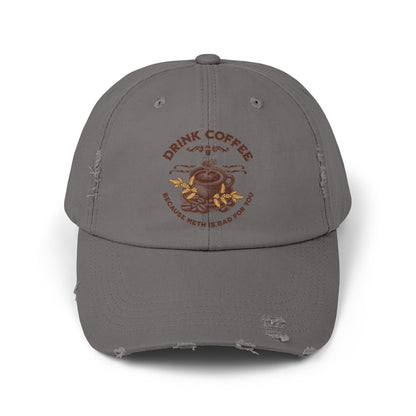 Coffee Unisex Distressed Cap