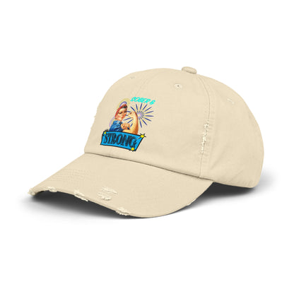 Sober and Strong Vintage Unisex Distressed Cap