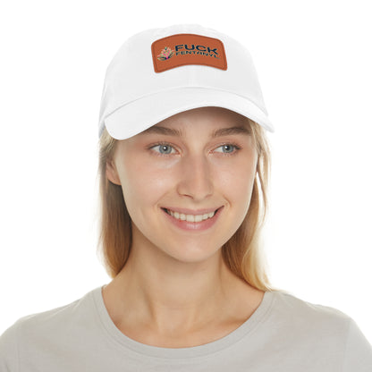 Fuck Fentanyl baseball cap with Leather Patch (Rectangle)