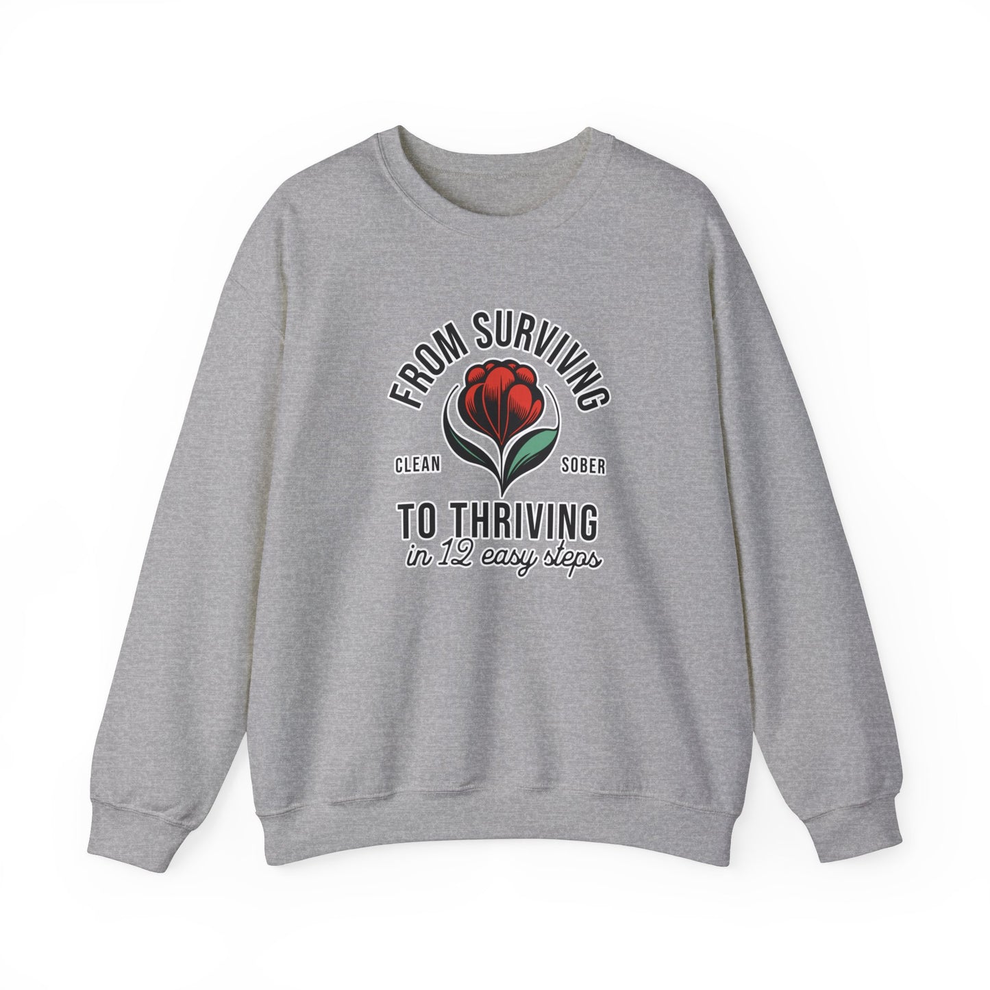 From Surviving to Thriving Unisex Heavy Blend™ Crewneck Sweatshirt