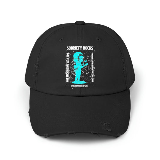 Sobriety Rocks Unisex Distressed Cap