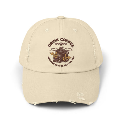 Coffee Unisex Distressed Cap
