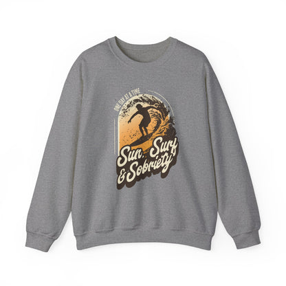 Sun Surf and Sobriety Unisex Heavy Blend™ Crewneck Sweatshirt