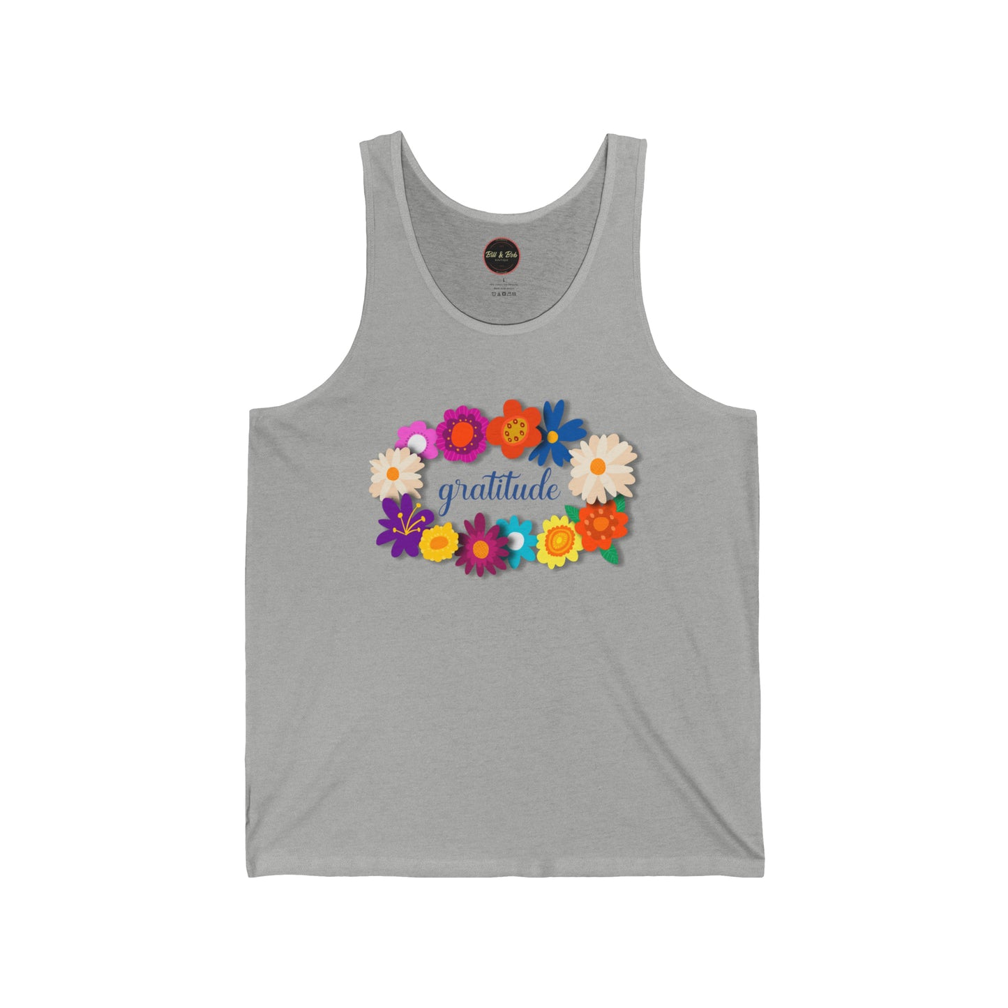 Floral Gratitude Unisex Jersey Tank