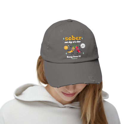 Silly Sober Unisex Distressed Cap