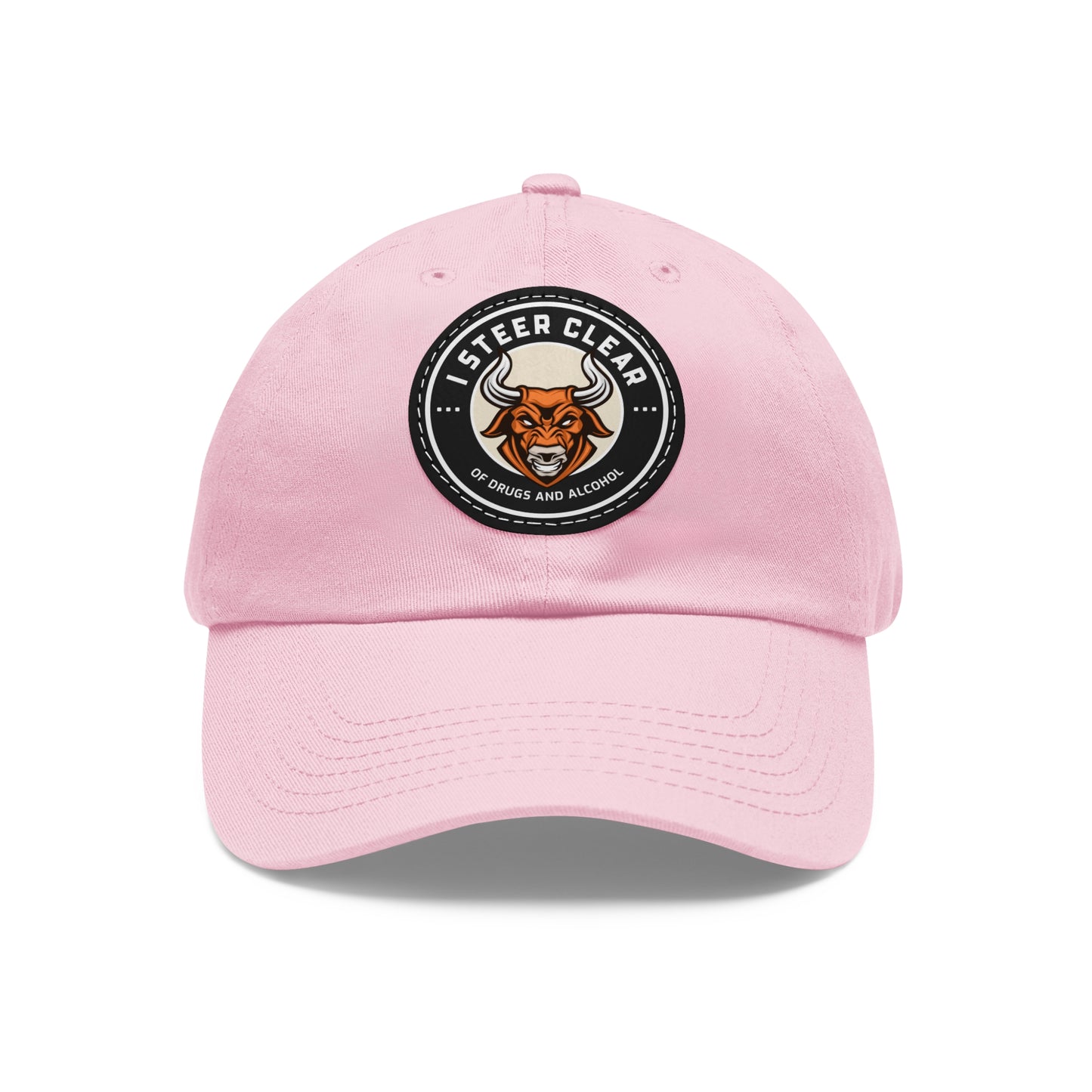 I Steer Clear Dad Hat with Leather Patch (Round)