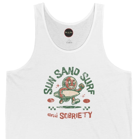 Sun Sand Surf and Sobriety Unisex Jersey Tank