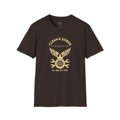 Clean and Sober by the Grace of God Unisex Softstyle T-Shirt