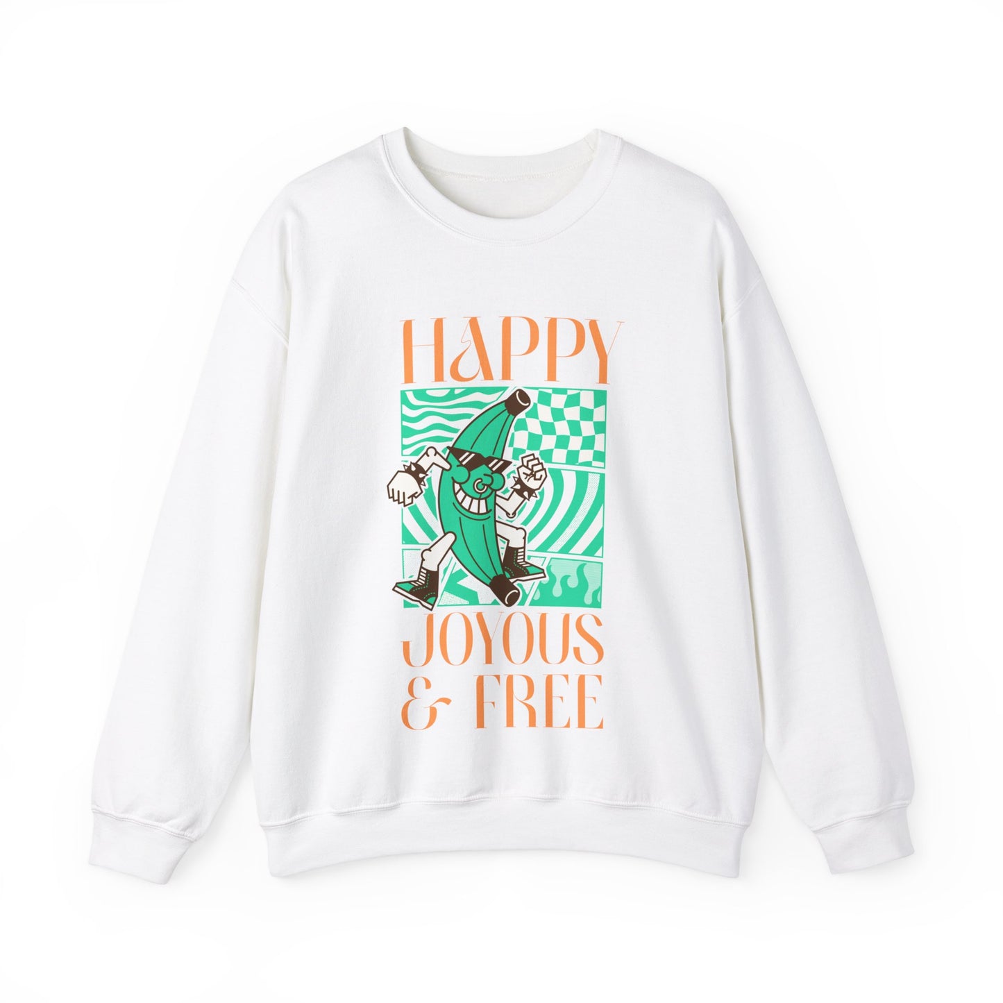 Happy Joyous and Free Unisex Heavy Blend™ Crewneck Sweatshirt