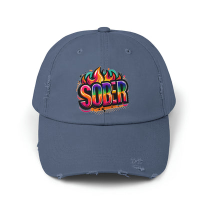 Sober Unisex Distressed Cap
