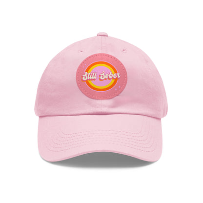 Still Sober Dad Hat with Leather Patch (Round)