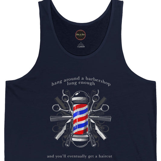 Hang Around a Barbershop Unisex Jersey Tank