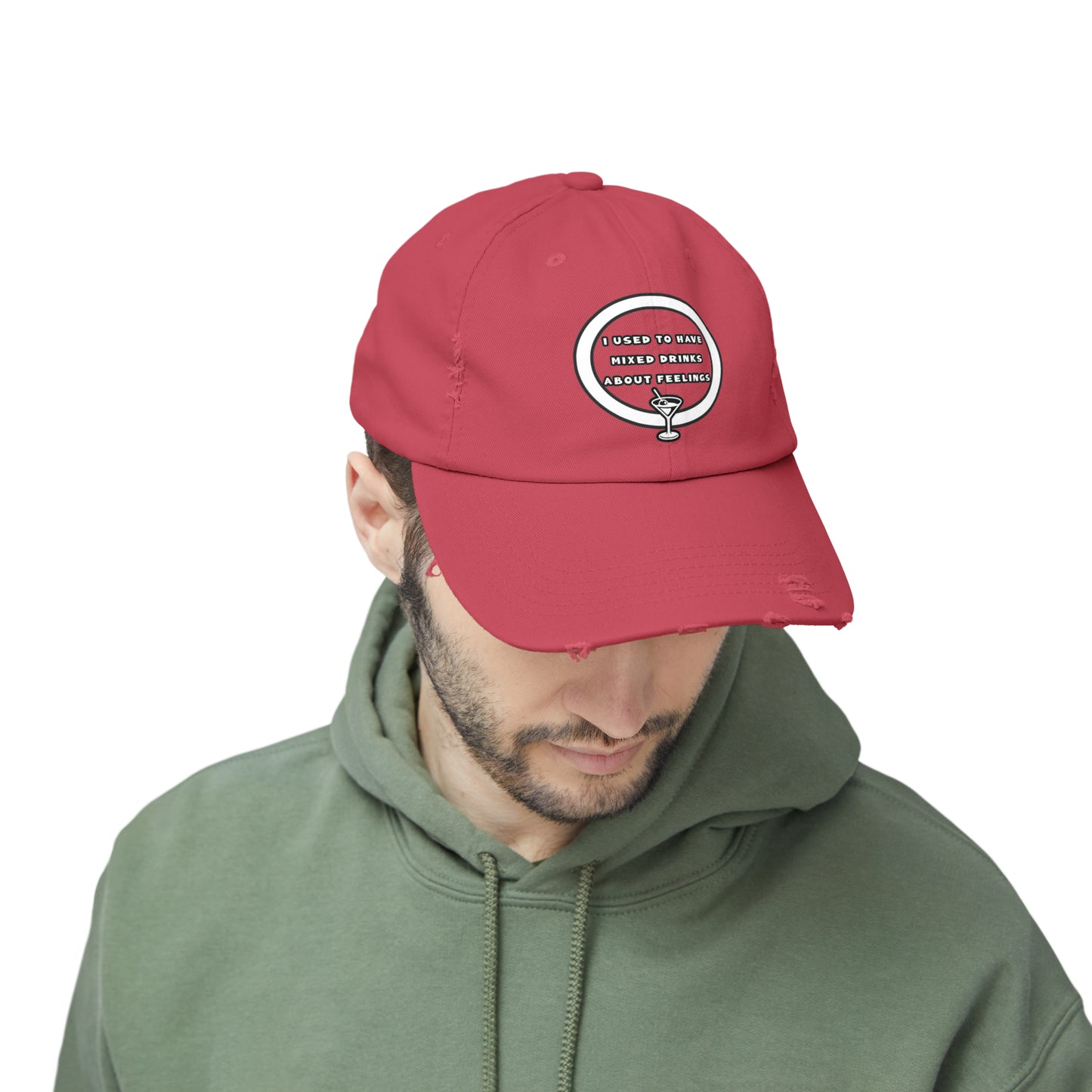 Mixed Drinks About Feelings Unisex Distressed Cap
