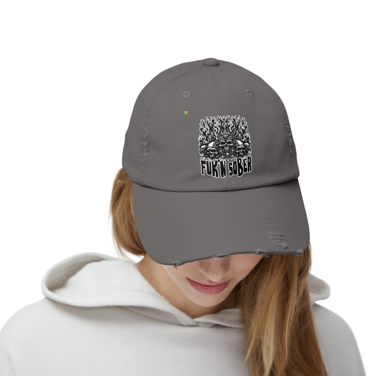 Fuk'n Sober Unisex Distressed Cap