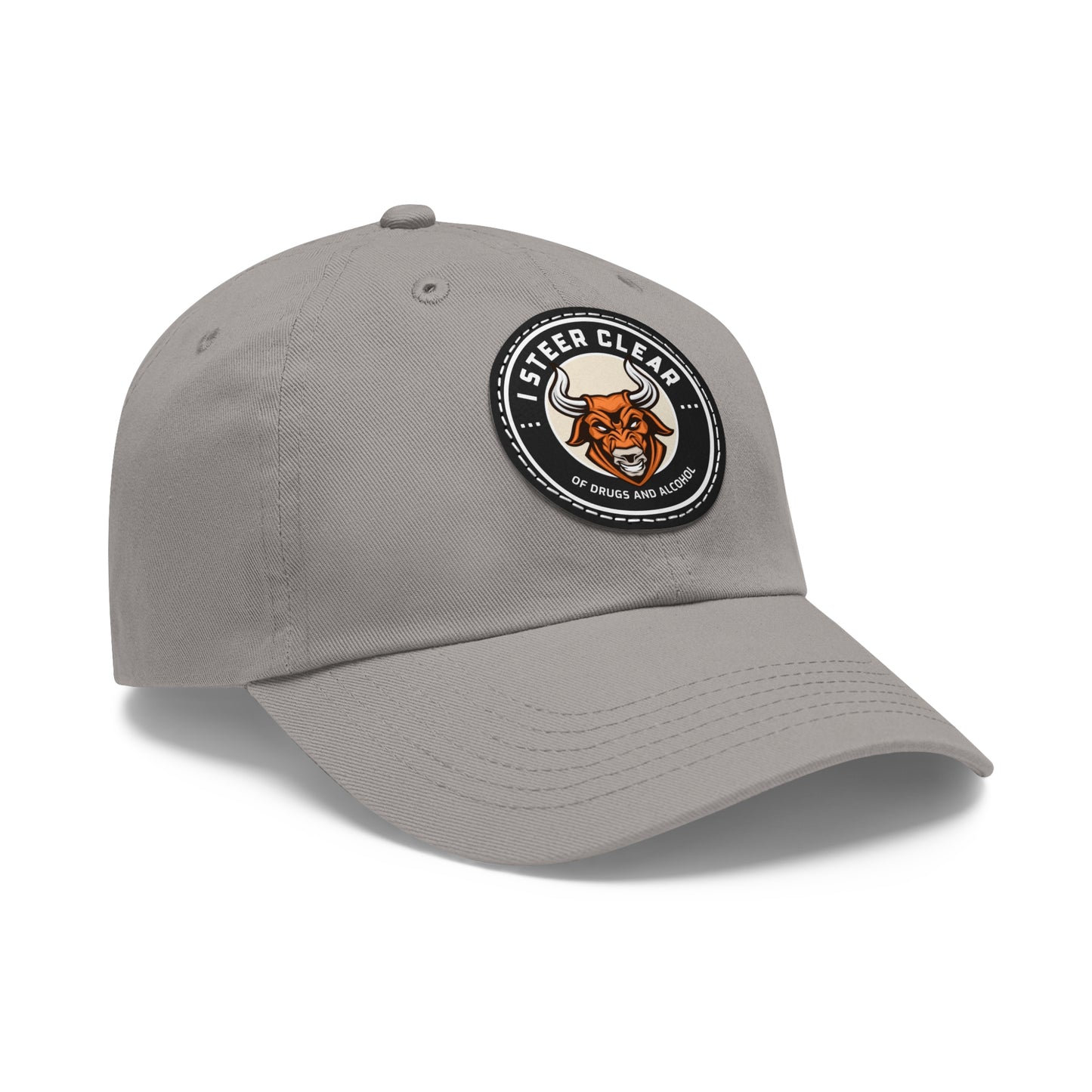 I Steer Clear Dad Hat with Leather Patch (Round)