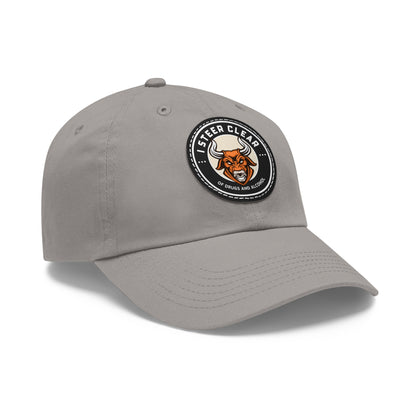 I Steer Clear Dad Hat with Leather Patch (Round)