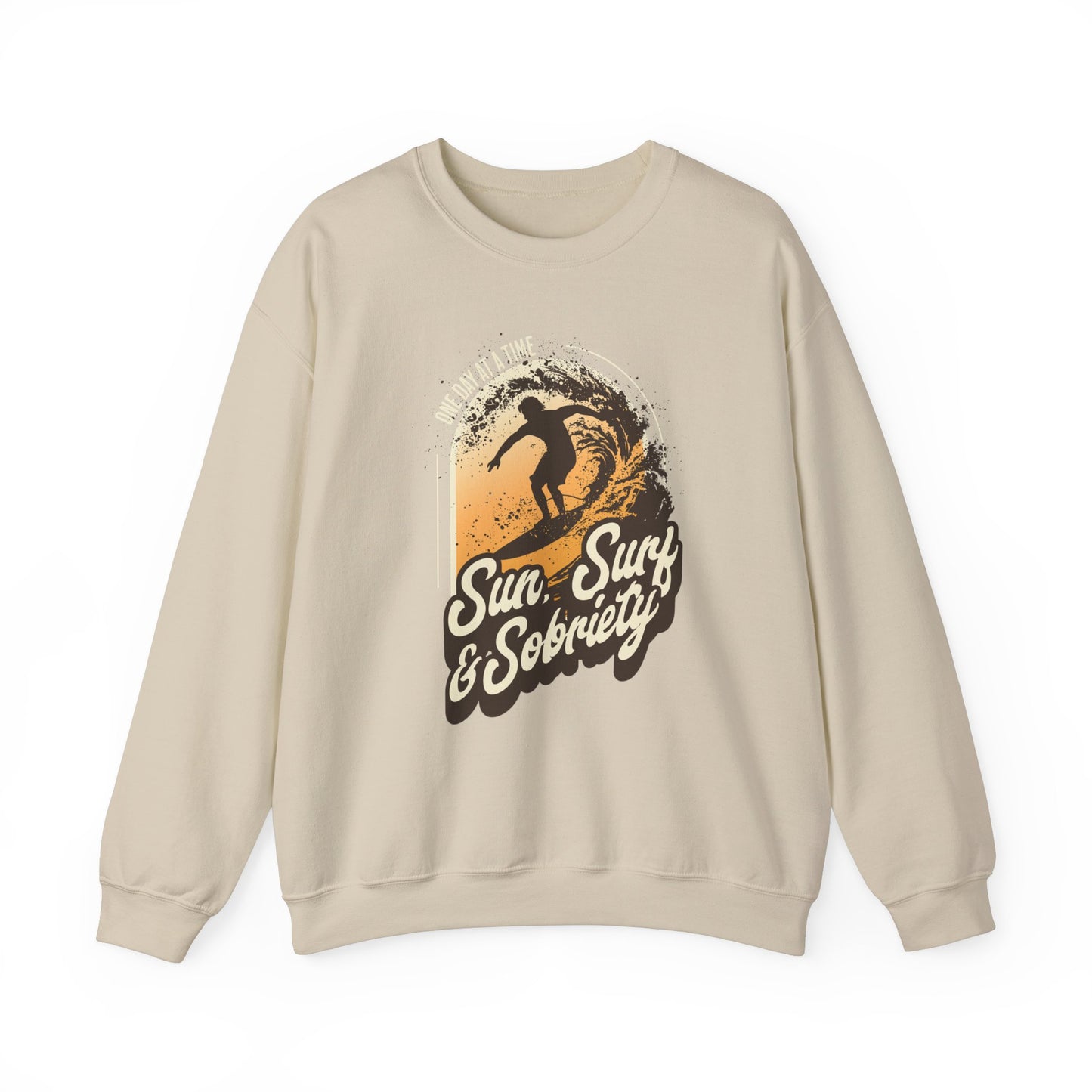 Sun Surf and Sobriety Unisex Heavy Blend™ Crewneck Sweatshirt