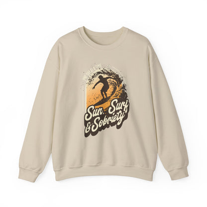 Sun Surf and Sobriety Unisex Heavy Blend™ Crewneck Sweatshirt